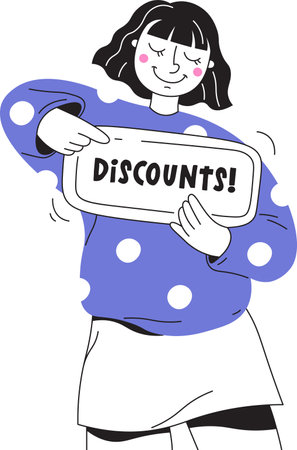 Person Showing Discounts Bannerのイラスト素材