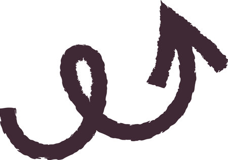 Doodle Chalk Curved Arrowのイラスト素材
