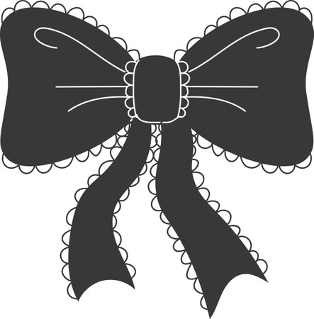 Hand Drawn Bow Silhouetteのイラスト素材