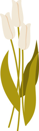 Tulip Flowers Handdrawnのイラスト素材