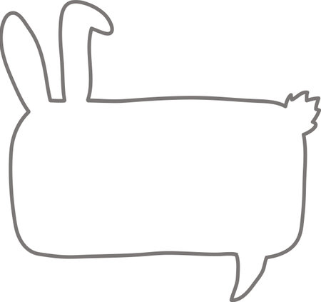 Hand Drawn Bunny Shape Frameのイラスト素材