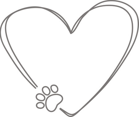 Hand Drawn Heart Shape Pet Frameのイラスト素材