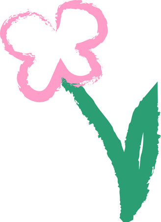 Crayon Kids Scribble Flowerのイラスト素材