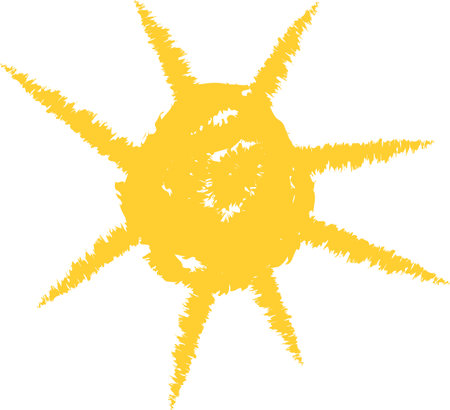 Crayon Kids Scribble Sunのイラスト素材