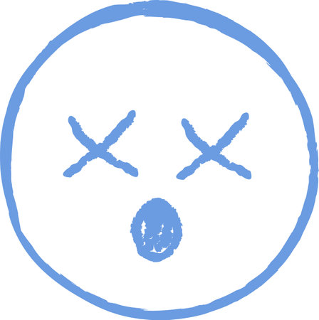 Hand Drawn Crayon Not Alive Face Emoticonのイラスト素材