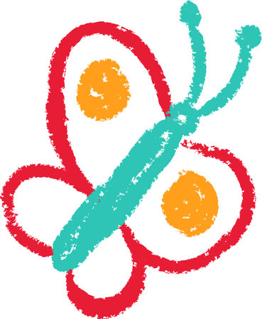 Childish Scribble Butterflyのイラスト素材