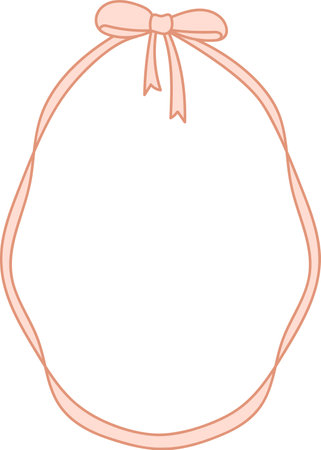 Vintage Ribbon Oval Frame With Bowsのイラスト素材