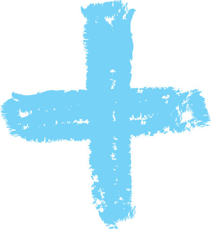 Plus Symbol Crayon Hand Drawnのイラスト素材