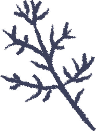 Hand Drawn Crayon Floral Branchのイラスト素材