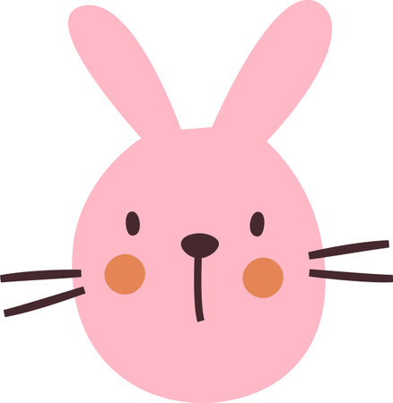 Hand Drawn Easter Rabbit Faceのイラスト素材