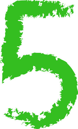 5 Digit Hand Drawn Crayon Alphabetのイラスト素材