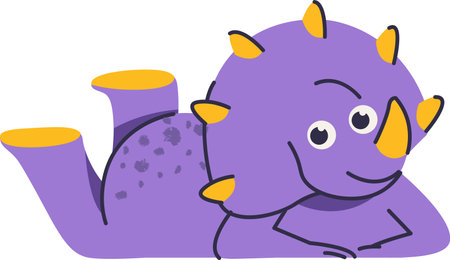Childish Dinosaur Lyingのイラスト素材