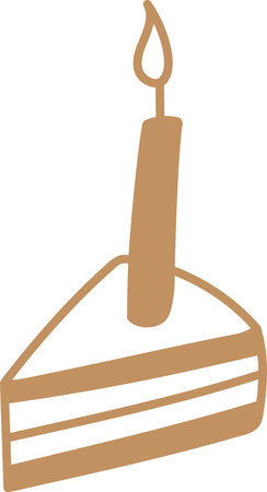 Hand Drawn Birthday Piece Of Cakeのイラスト素材