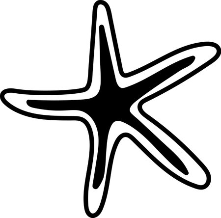 Doodle Starfish Molluskのイラスト素材