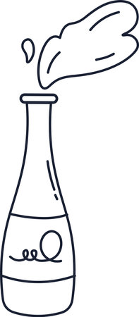 Doodle Bottle With Beverageのイラスト素材