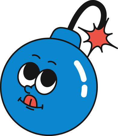 Cartoon Bomb Characterのイラスト素材