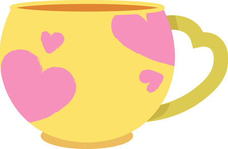 Tea Cup With Heartsのイラスト素材