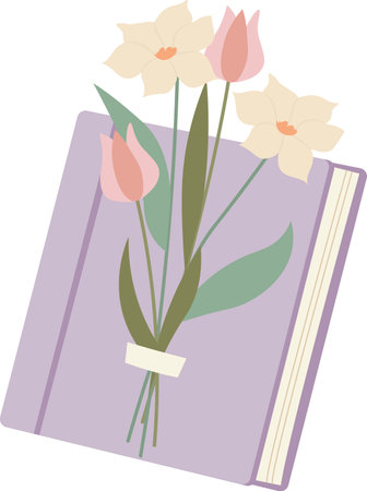 Book With Flowersのイラスト素材