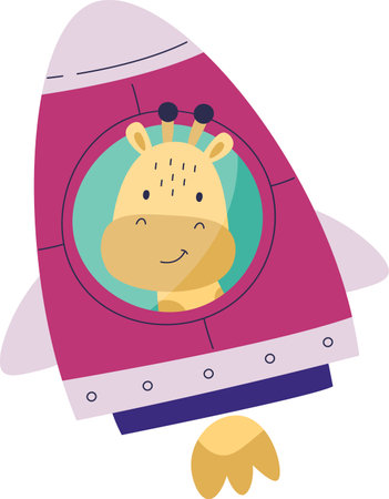 Cartoon Giraffe Astronautのイラスト素材