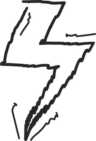 Thunderbolt Doodle Iconのイラスト素材