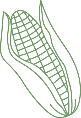 Doodle Corn Vegetableのイラスト素材