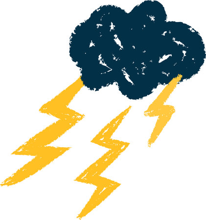 Crayon Art Thundercloudのイラスト素材