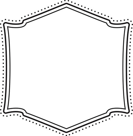 Elegant Shield Frame Outlineのイラスト素材