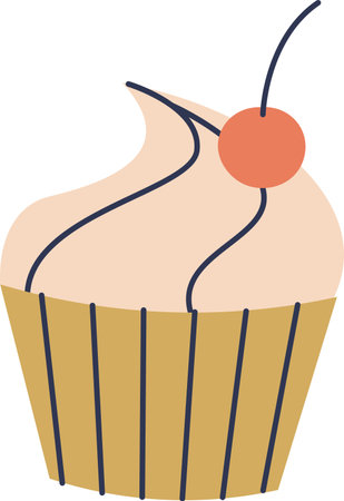 Cupcake with Cherry Topping