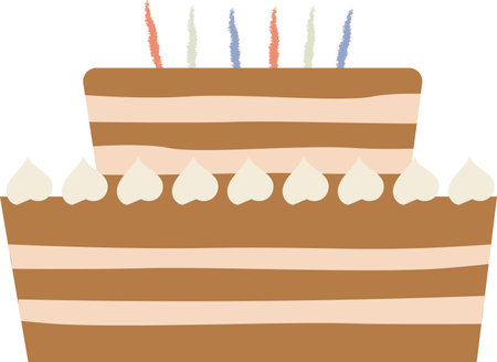 Layered Cake with Candlesのイラスト素材