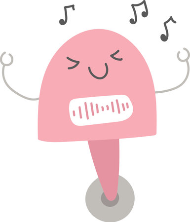 Cheerful Singing Microphone Robotのイラスト素材