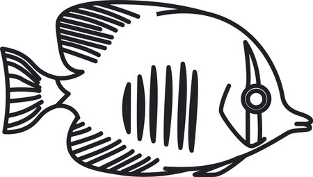 Minimalist Fish Line Artのイラスト素材
