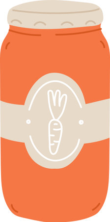 Jar with Carrot Labelのイラスト素材