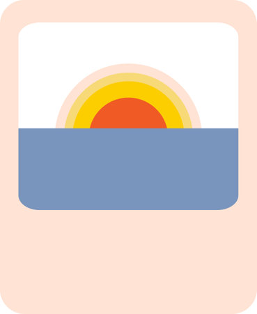 Geometic Sunset Ocean Minimalist Frameのイラスト素材