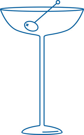Cocktail Glass Line Artのイラスト素材