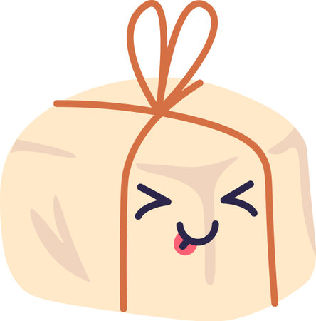 Cheerful Wrapped Package Characterのイラスト素材