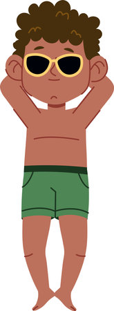 Relaxed Boy in Sunglassesのイラスト素材
