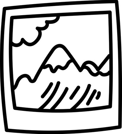 Mountain Landscape Photo Frameのイラスト素材
