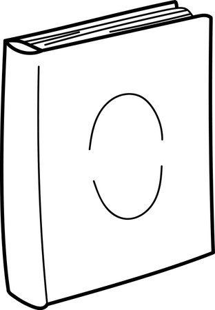 Outlined Book with Blank Coverのイラスト素材