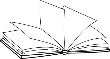 Opened Book with Flying Pagesのイラスト素材