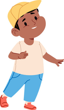 Smiling Boy in Casual Outfitのイラスト素材