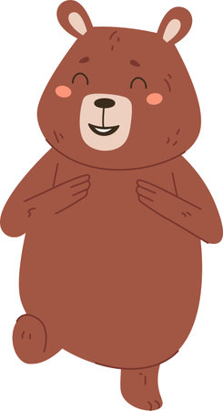 Smiling Bear with Closed Eyesのイラスト素材