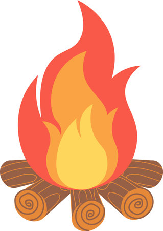 Campfire with Logsのイラスト素材