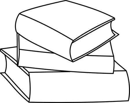 Stack of Books Outline Drawingのイラスト素材