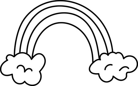 Playful Rainbow with Cloudsのイラスト素材