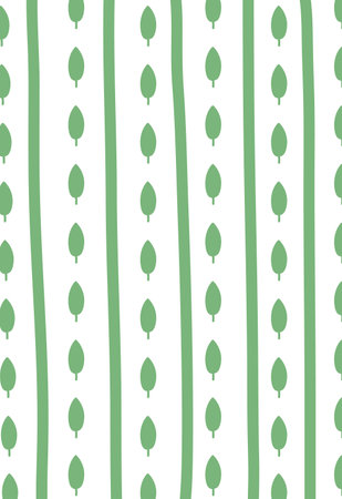 Leaf Pattern with Vertical Stripes Backgroundのイラスト素材