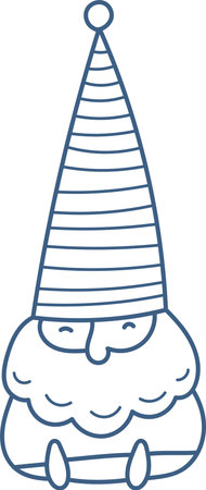 Gnome with Tall Hat Doodleのイラスト素材