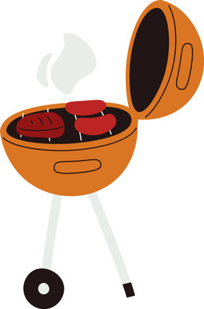 Barbecue Grill with Sausagesのイラスト素材