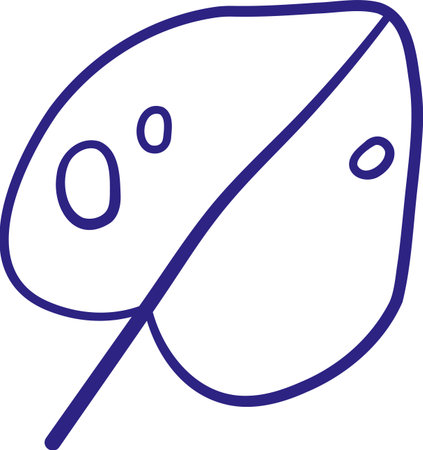 Abstract Leaf Line Drawingのイラスト素材