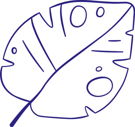 Tropical Leaf Outline Drawingのイラスト素材