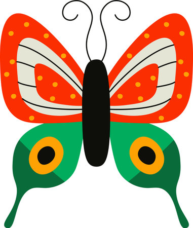 Colorful Butterfly with Patterned Wingsのイラスト素材